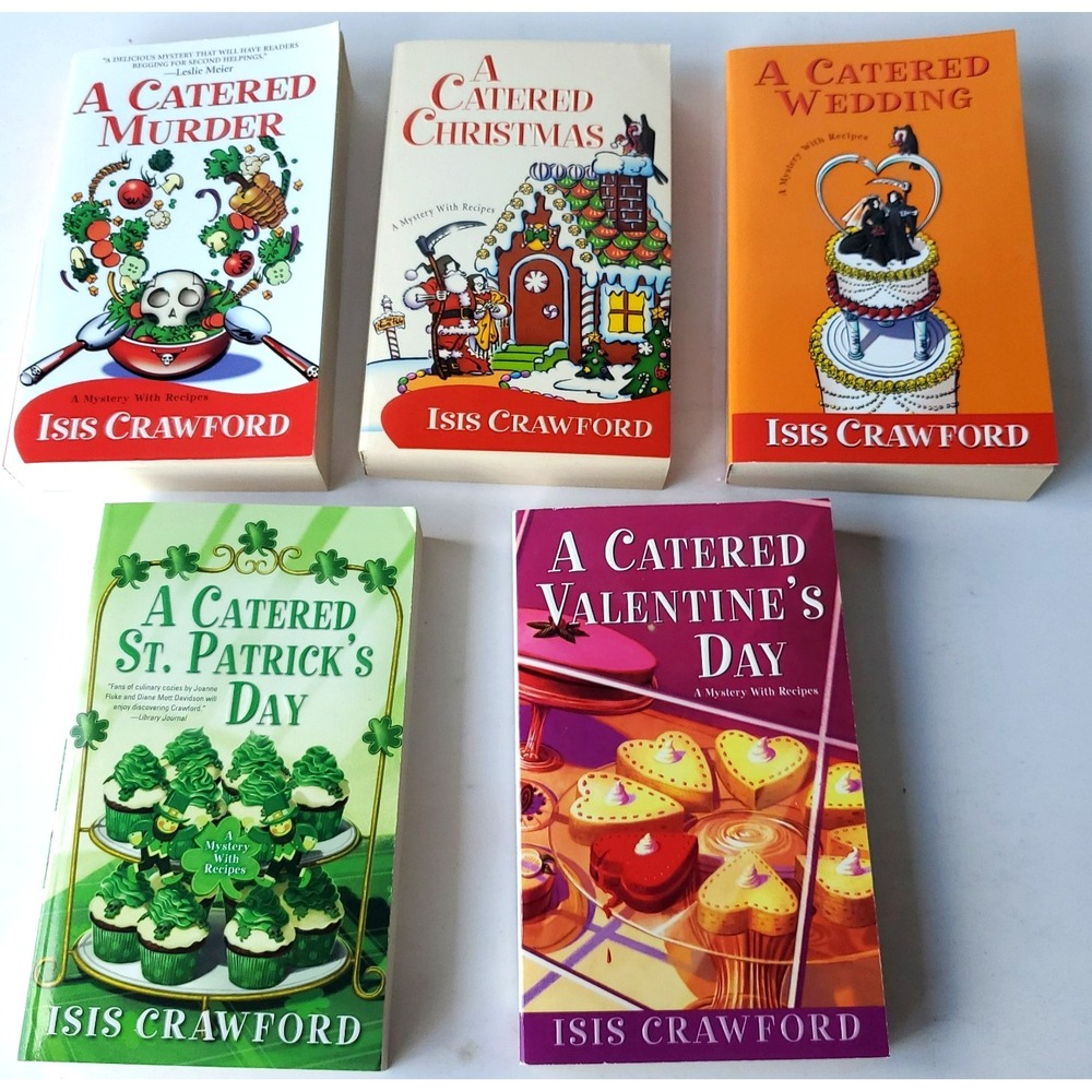 Lot of 5 Isis Crawford A Catered Murder Christmas Wedding cozy mystery PB NOS
